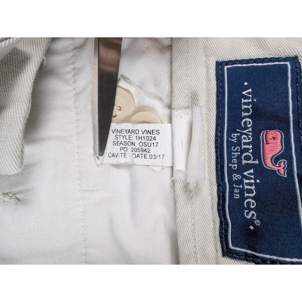 Vineyard Vines Breaker Shorts Mens 33 Beige Cotton Twill 9 Inch Inseam 1H1024 - Picture 6 of 9